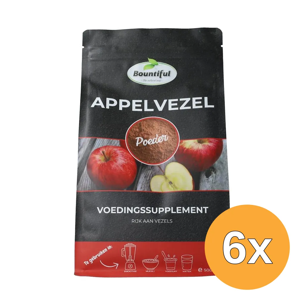6x Bountiful Appelvezel Poeder (500 gr)