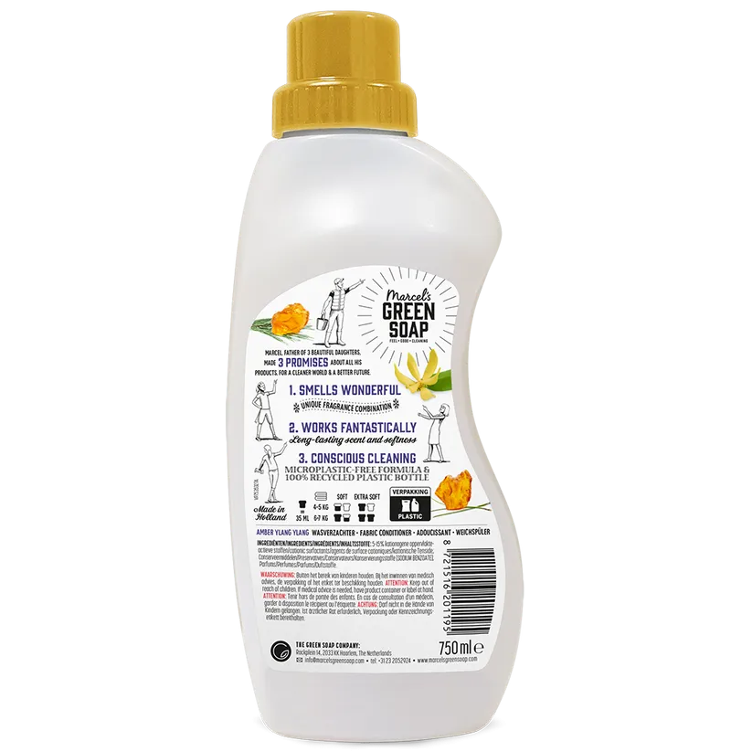 Marcel's Green Soap Wasverzachter Amber & Ylang Ylang (750 ml)