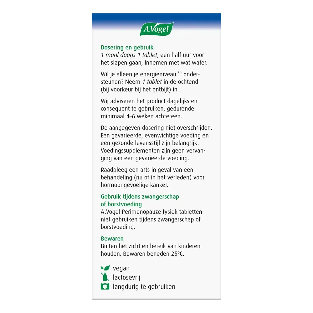 A.Vogel Perimenopauze Fysiek (30 tabletten)