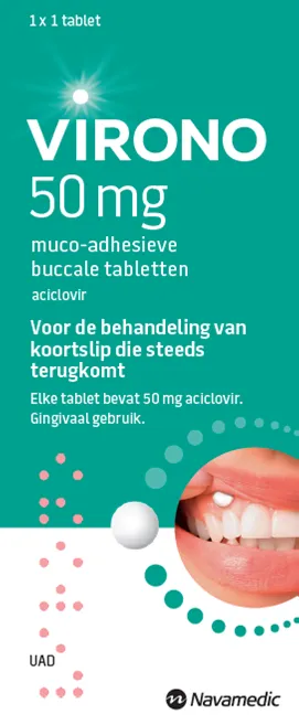 Virono Aciclovir Koortsliptablet Buccaal (1 stuk)