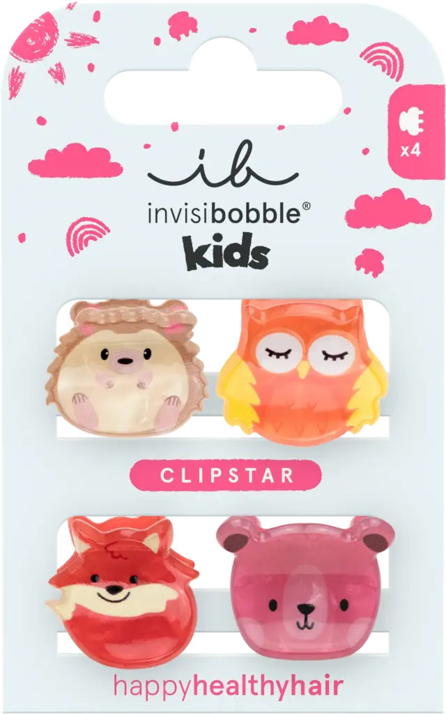 Invisibobble Clipstar Kids Clever Classmates (4 stuks)