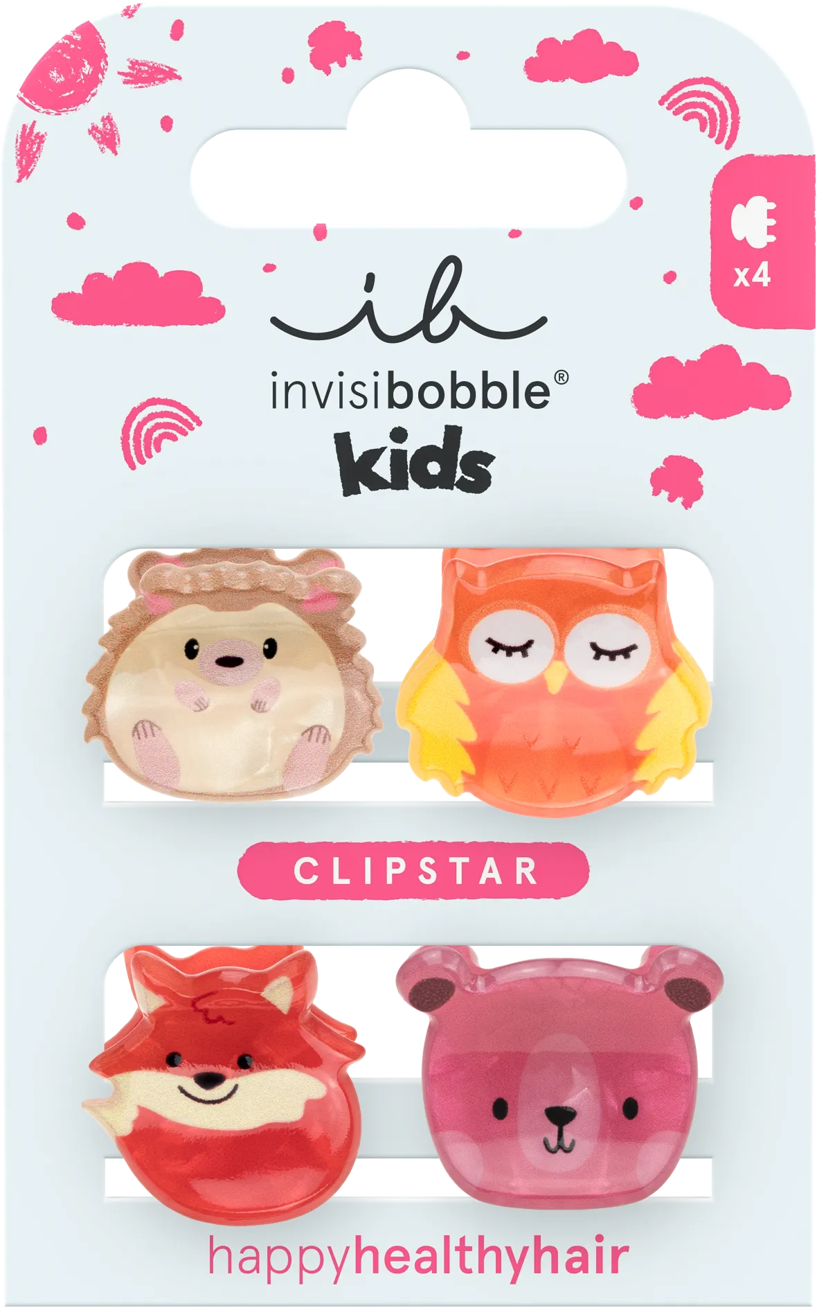 Invisibobble Clipstar Kids Clever Classmates (4 stuks)