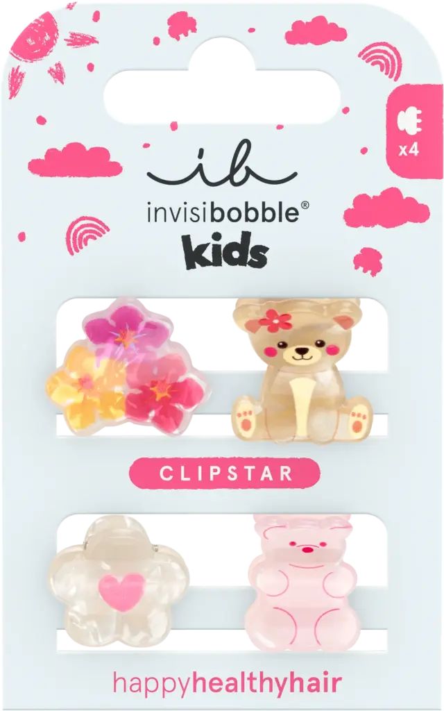 Invisibobble Clipstar Kids Bearly Bloomed (4 stuks)