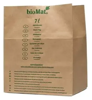Biomat Papieren Compost Afvalzakken 7lt (40 stuks)