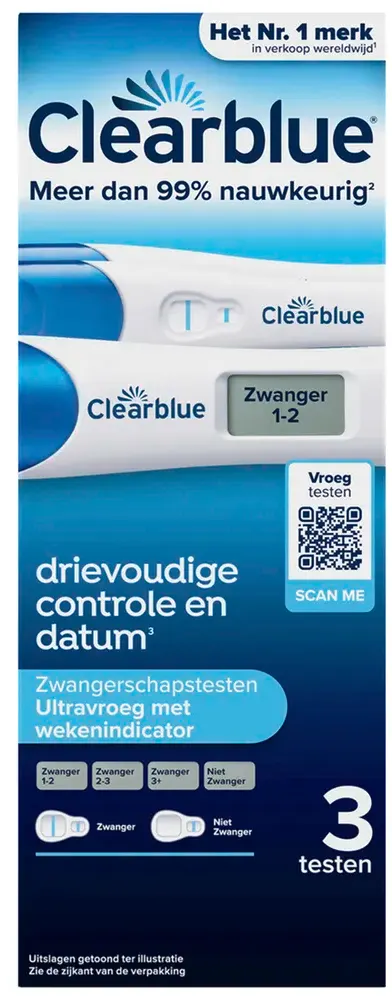 Clearblue Ultravroeg Zwangerschapstest (3 stuks)