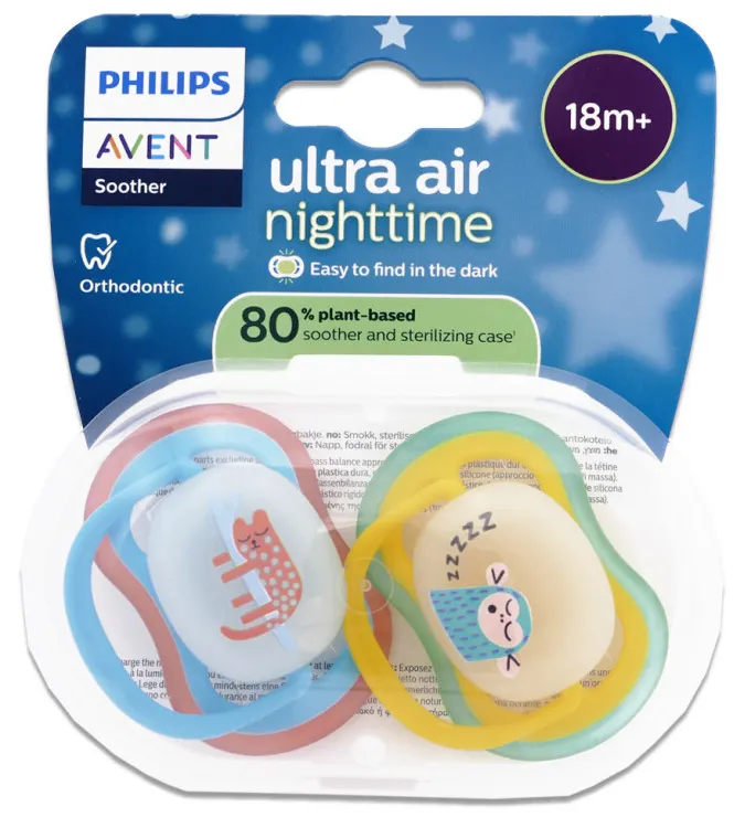 Philips Avent Avent Ultra Air Fopspeen Nacht Poes 18m+ (2 stuks)