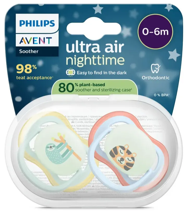 Philips Avent Avent Nighttime Fopspeen Leeuw 0-6m (2 stuks)