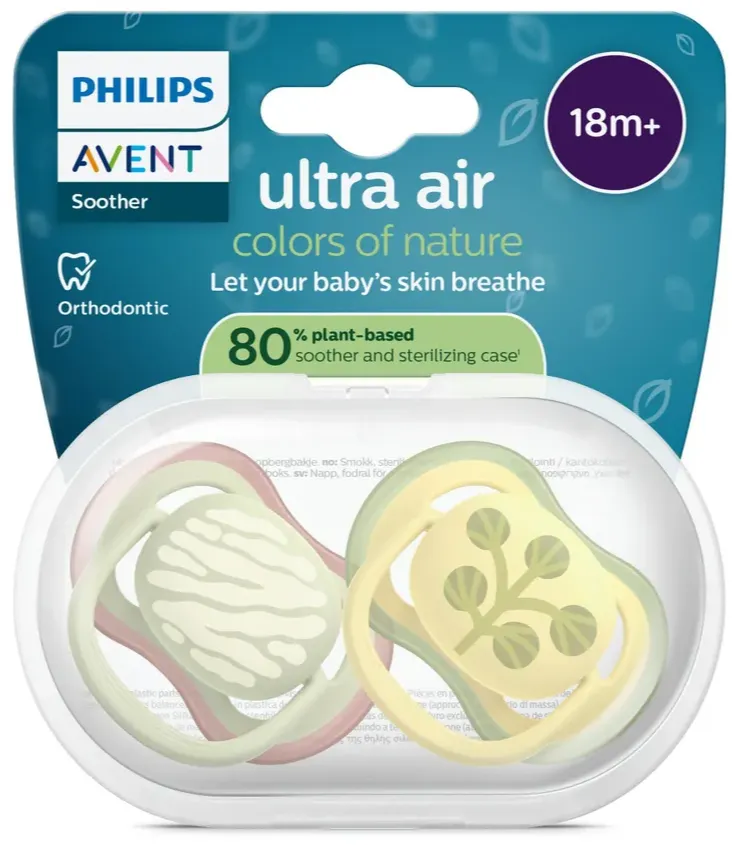 Philips Avent Avent Ultra Air Fopspeen Colors of Nature Design 18m+ (2 stuks)
