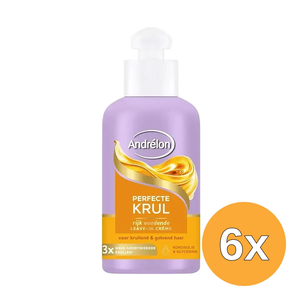 6x Andrelon Haarcreme - Perfecte Krul Rijk Voedend Leave-in (200 ml)