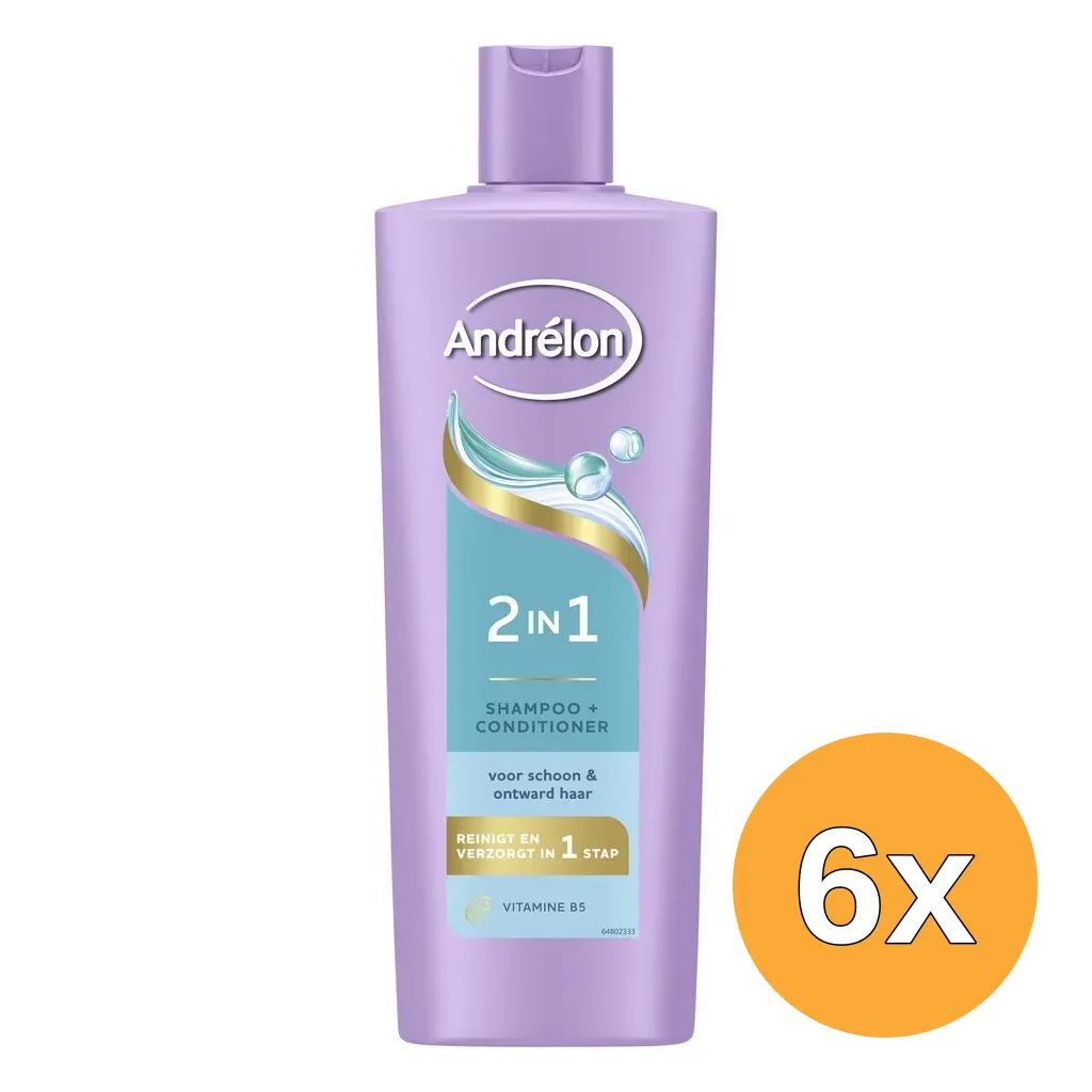 6x Andrelon Shampoo & Conditioner 2 In 1 (400 ml)