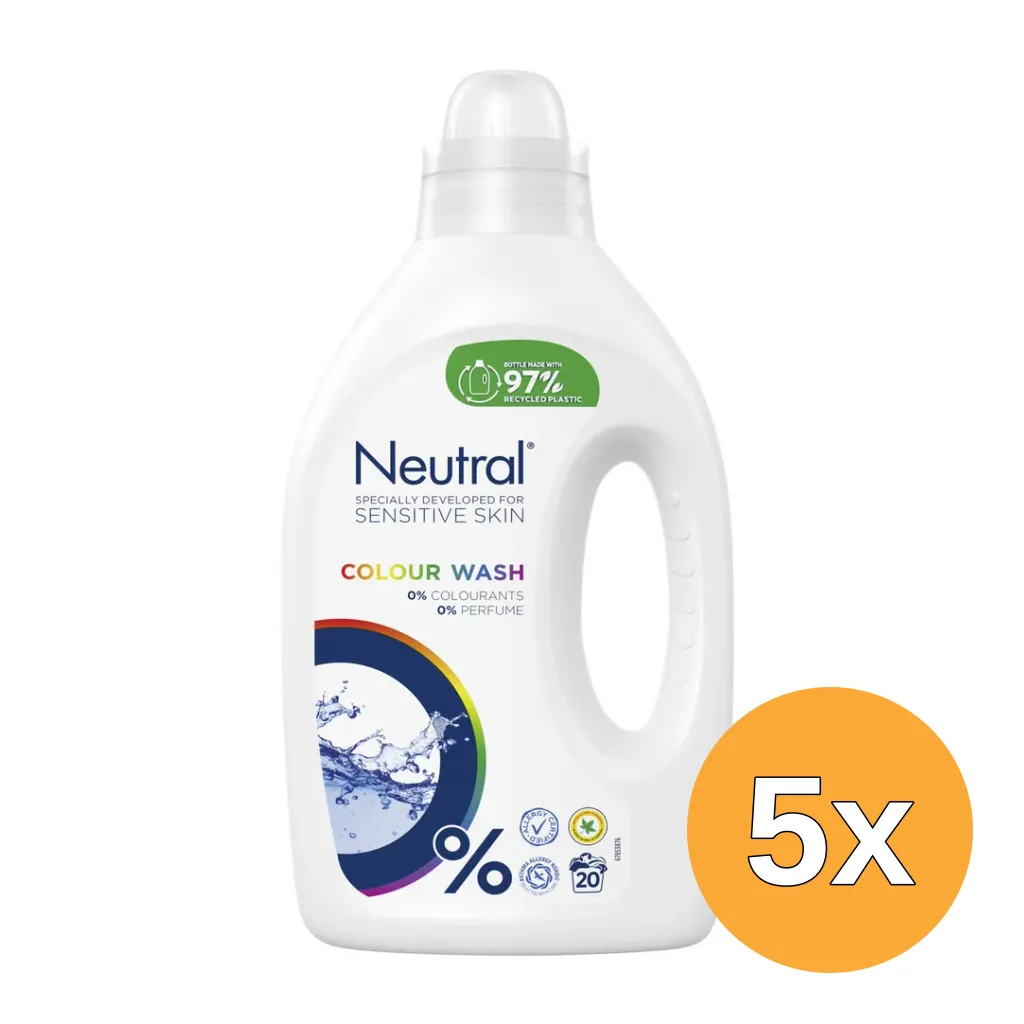 5x Neutral Wasmiddel Vloeibaar Color (1000 ml)