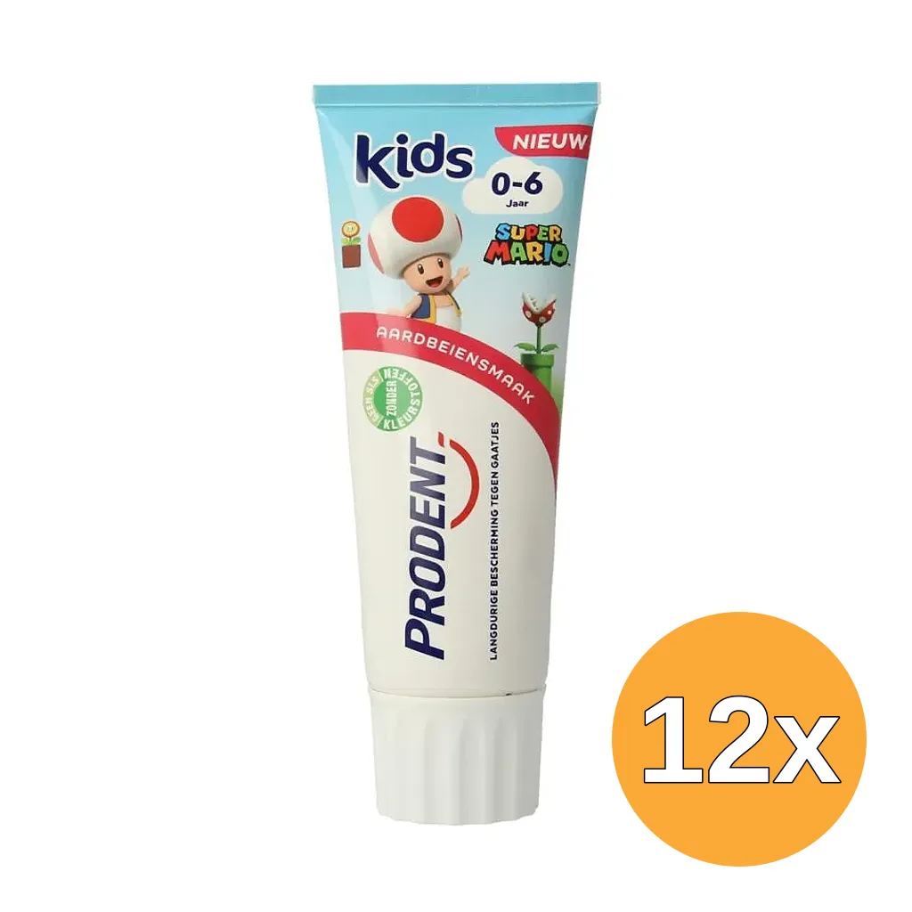 12x Prodent Tandpasta Kids 0-6 Jaar (75 ml)