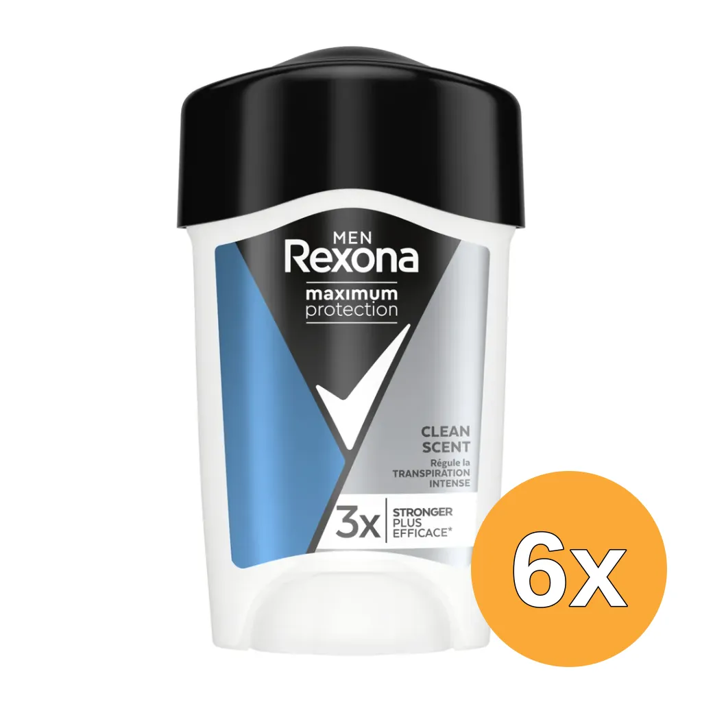 6x Rexona Deodorant Stick Maximum Protection Clean Scent (45 ml)
