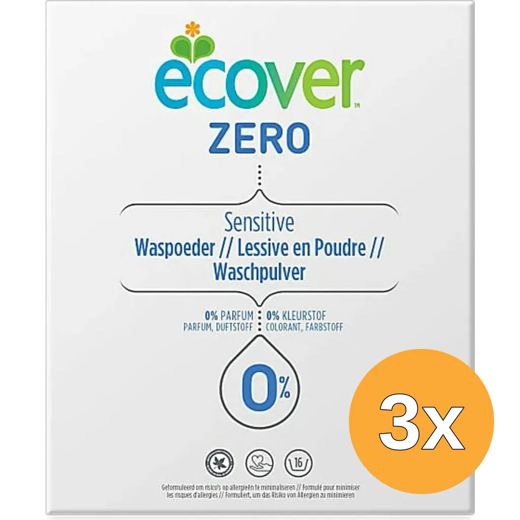 3x Ecover Waspoeder Zero Universal (1200 gr)