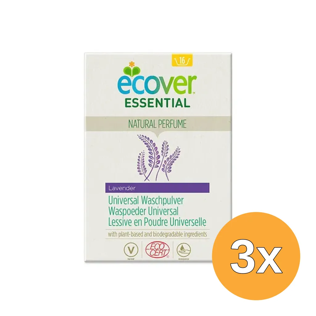 3x Ecover Essential Waspoeder Universal (1200 gr)