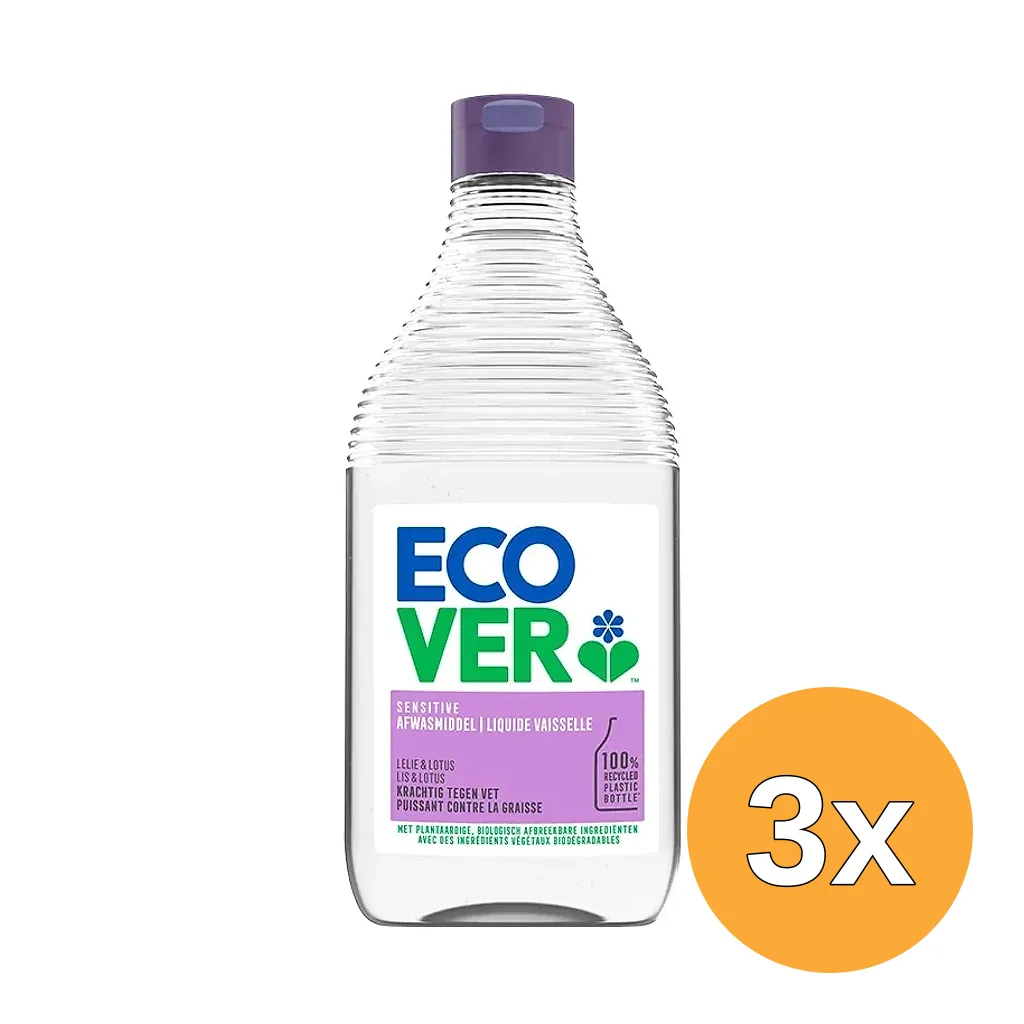 3x Ecover Afwasmiddel Lelie & Lotus (450 ml)