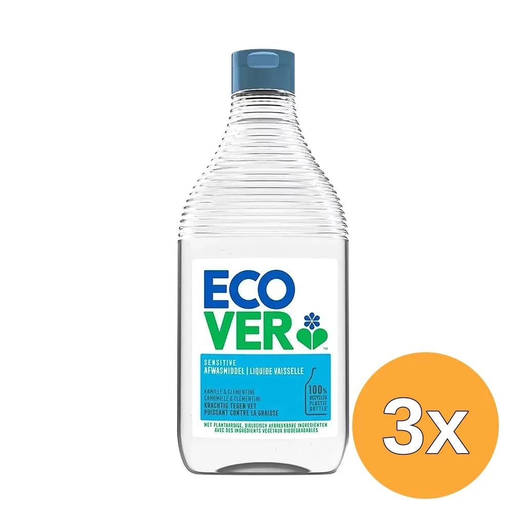 3x Ecover Afwasmiddel Kamille & Clementine (450 ml)