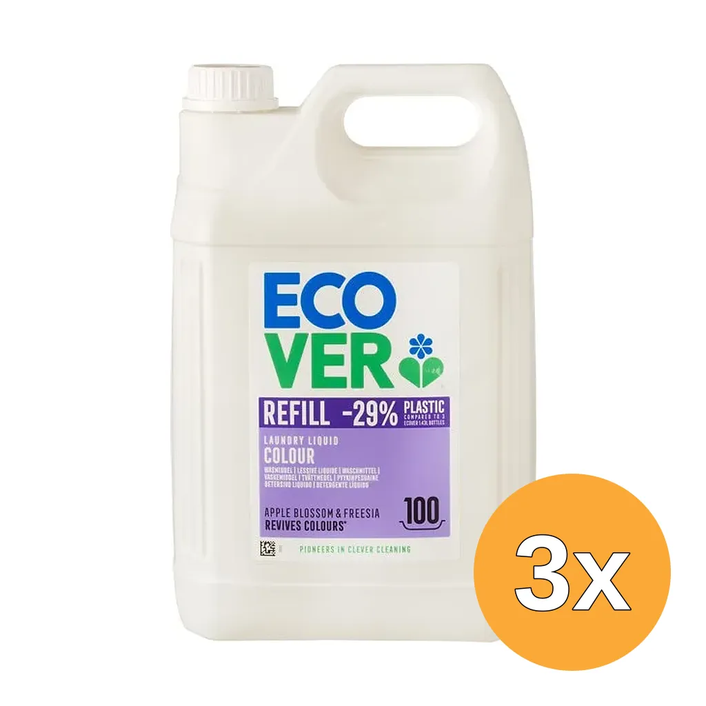 3x Ecover Wasmiddel Appelbloesem Freesia (5000 ml)