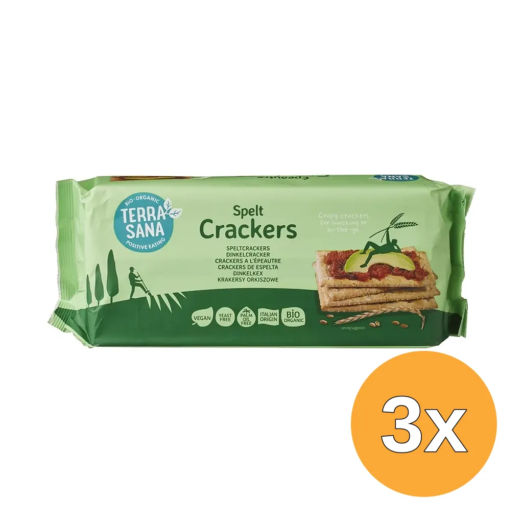 3x TerraSana Crackers Spelt (250 gr)