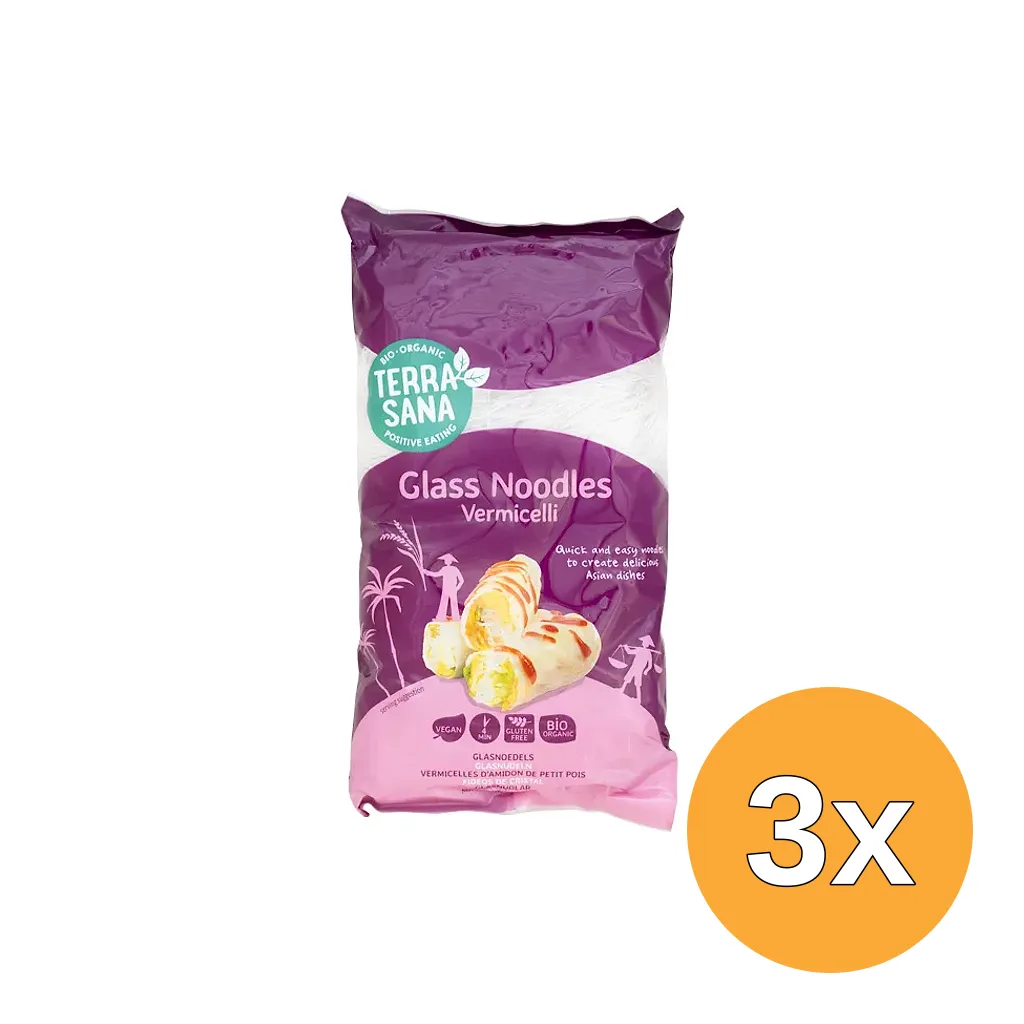 3x TerraSana Glasnoedels Vermicelli Bio (200 gr)