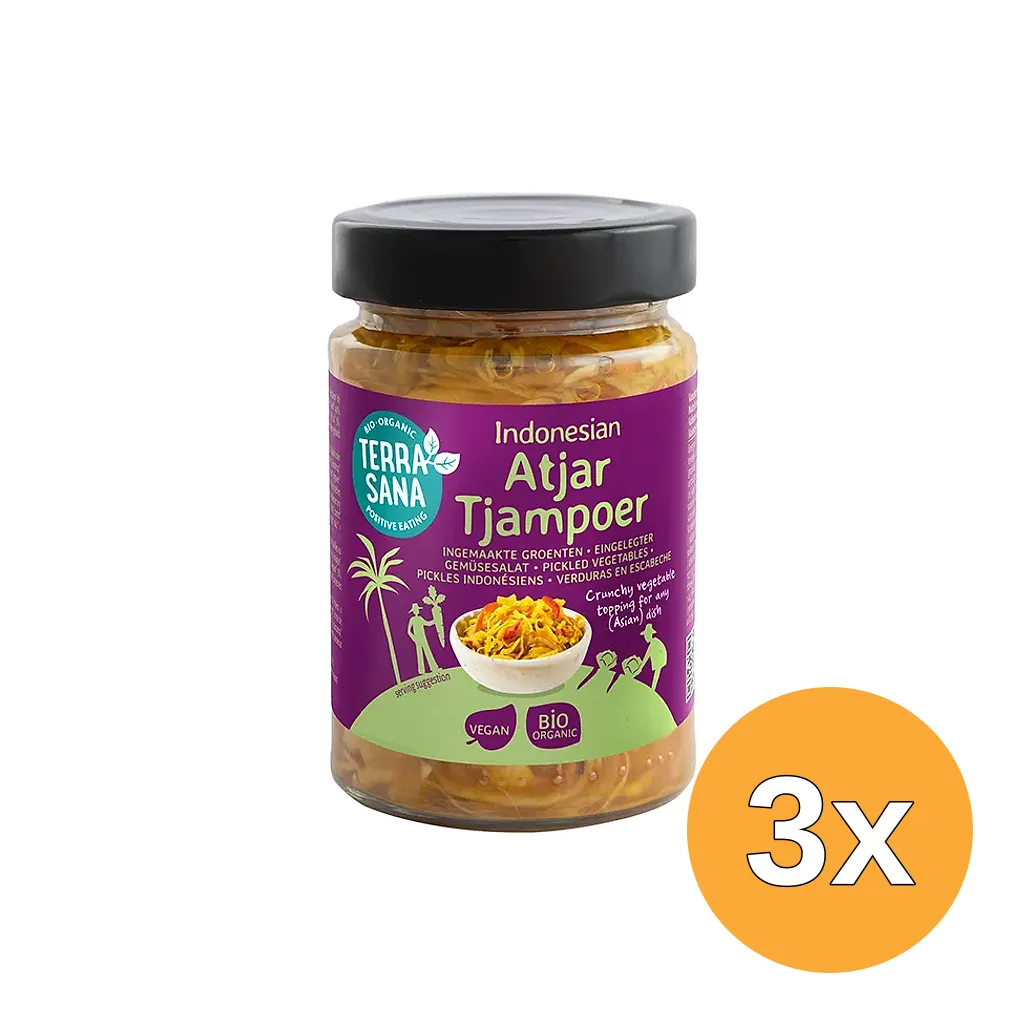 3x TerraSana Indonesische Atjar Tjampoer (300 gr)