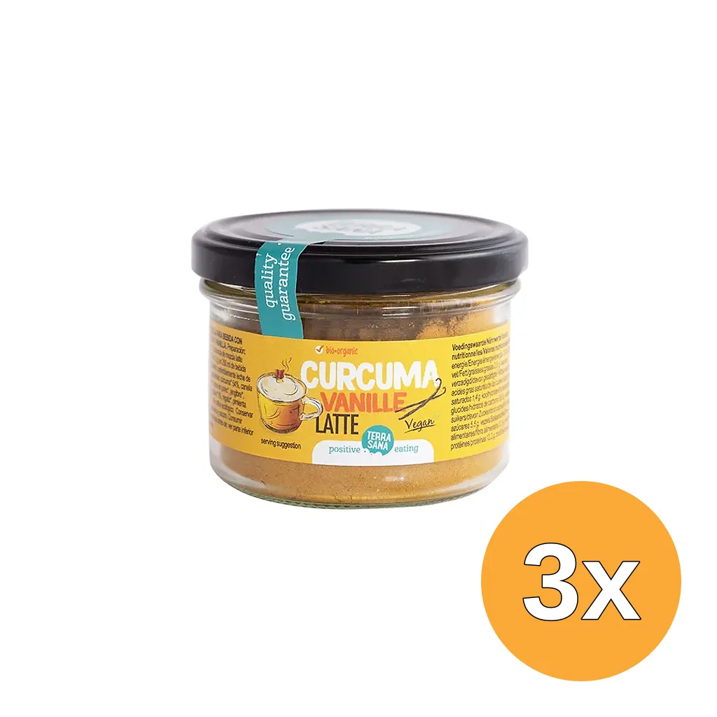 3x TerraSana Latte curcuma vanilla bio (70 gr)