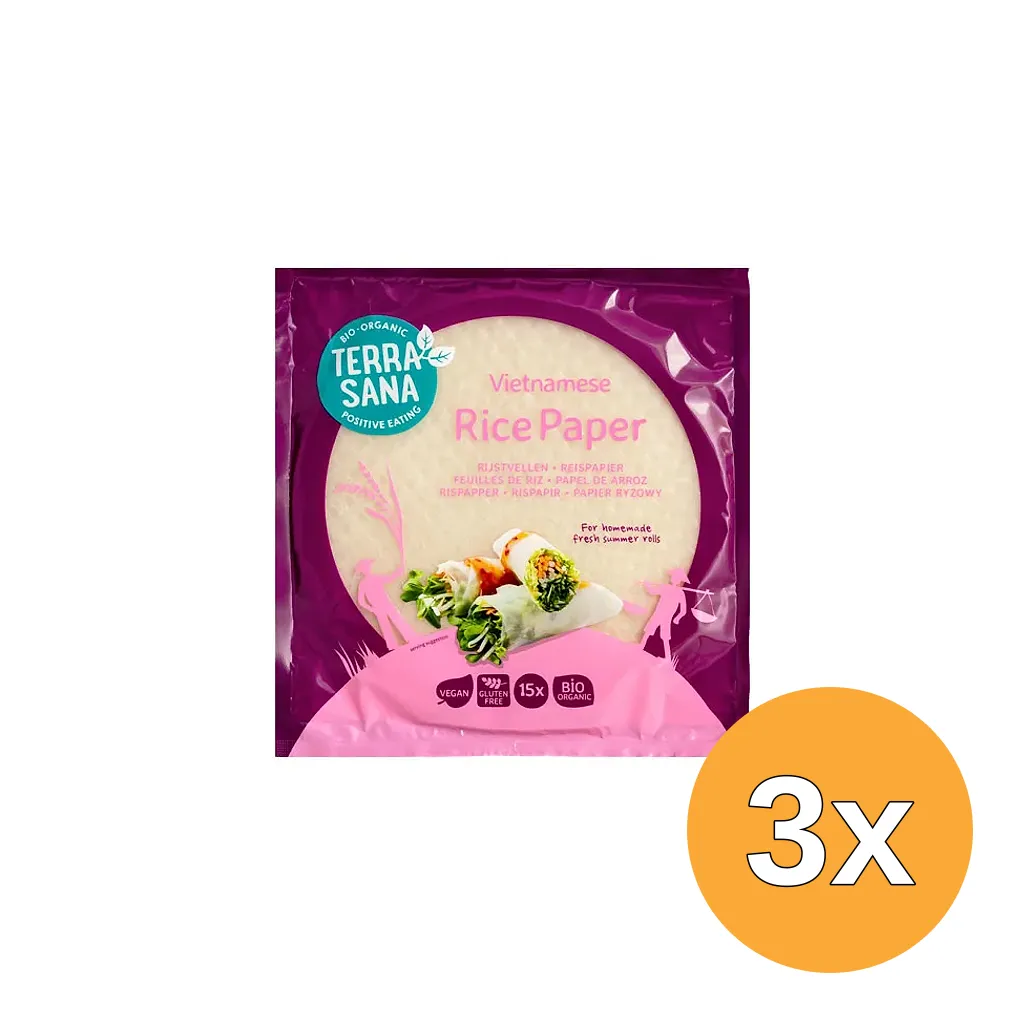 3x TerraSana Rijstpapier bio (150 gr)
