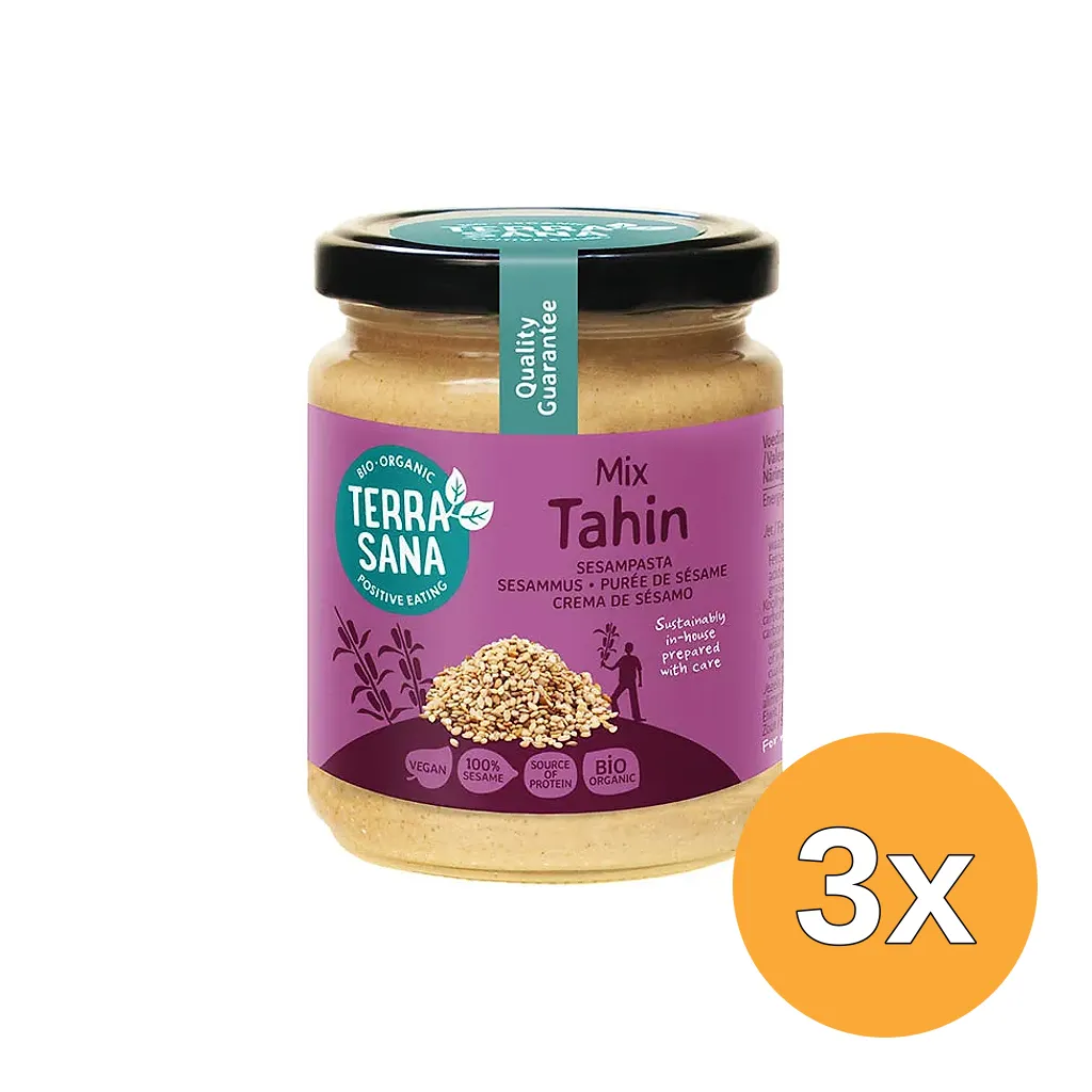 3x TerraSana Tahin sesampasta mix bruin/wit bio (250 gr)