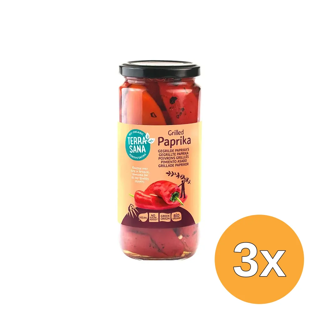 3x Terrasana Gegrilde Paprika Eko Bio (450 gr)