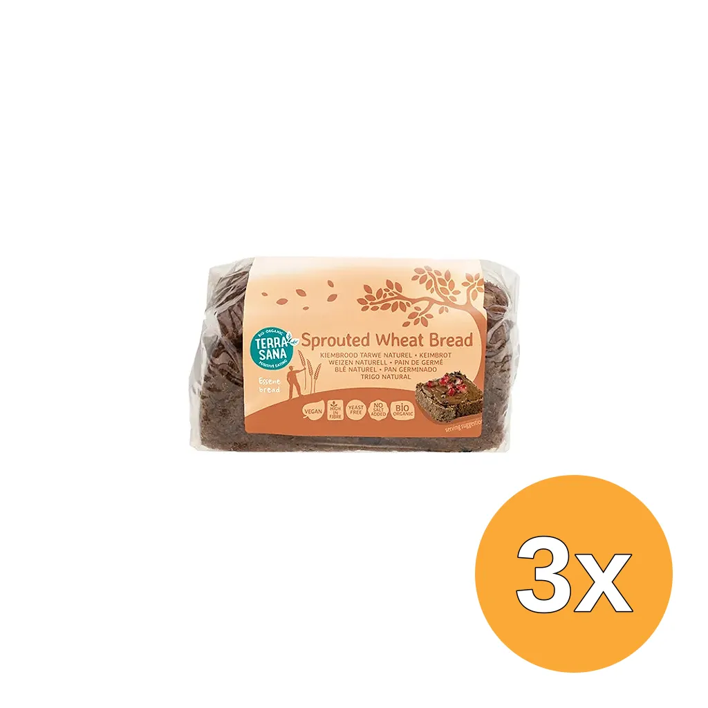 3x Terrasana Gekiemd Brood Naturel / Tarwe Bio (400 gr)