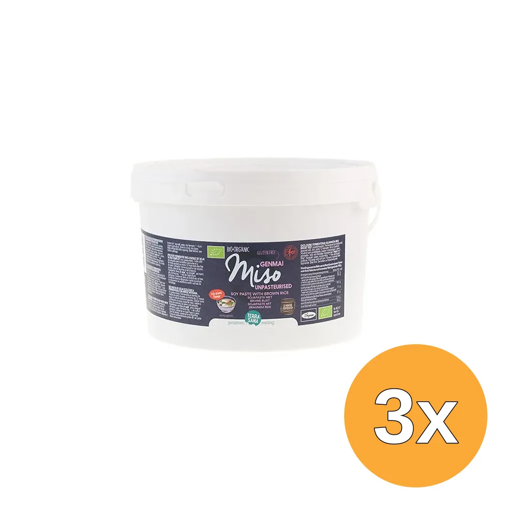 3x Terrasana Genmai Miso Ongepasteuriseerd Emmer Bio (2500 gr)
