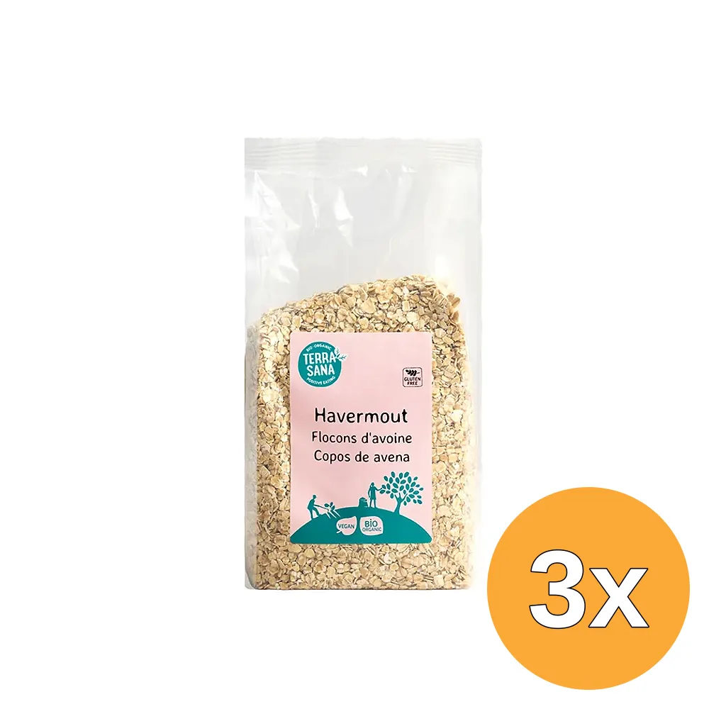 3x Terrasana Havermout Glutenvrij Bio (450 gr)