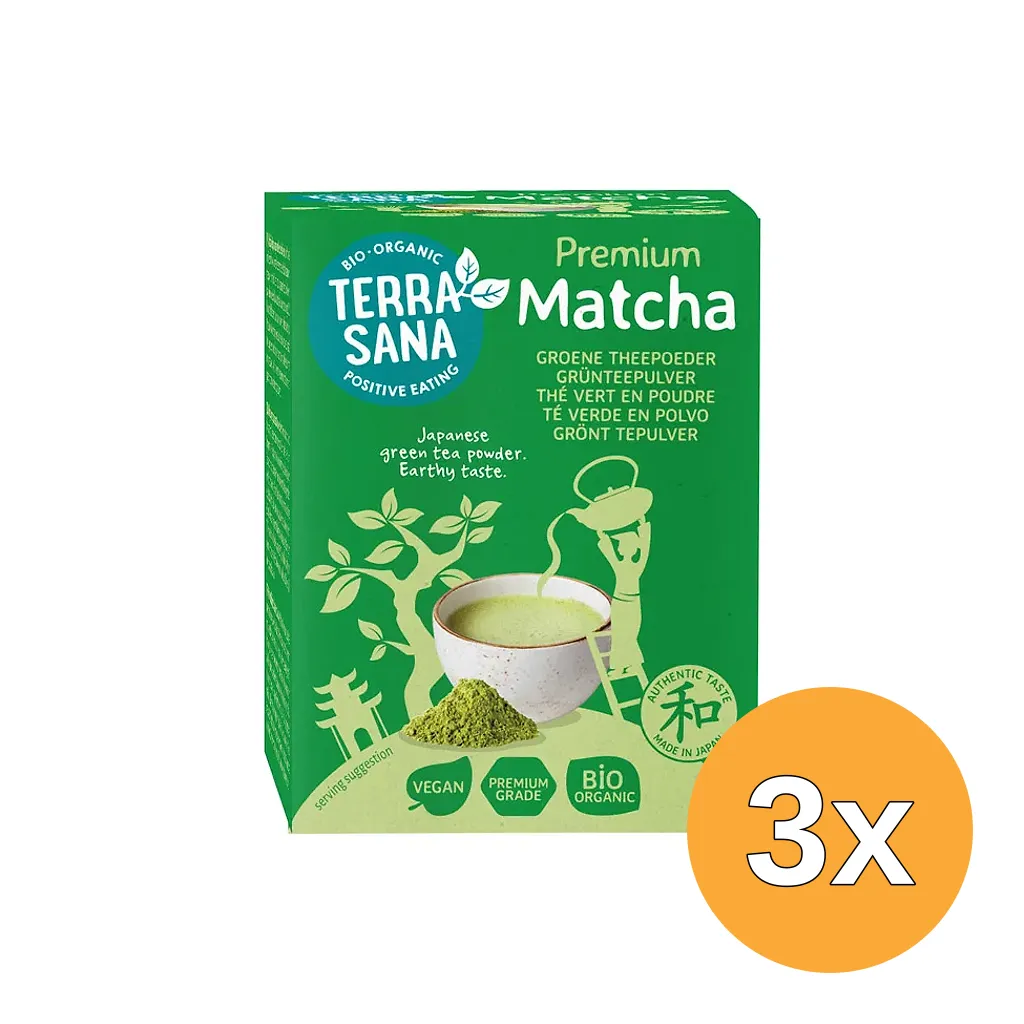 3x Terrasana Matcha Premiumgroene Thee Bio (30 gr)