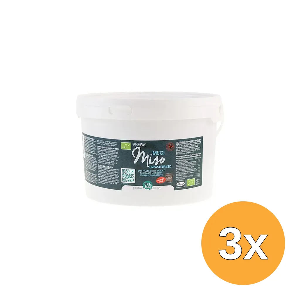 3x Terrasana Mugi Miso Gerst Ongepateuriseerd Bio (2500 gr)