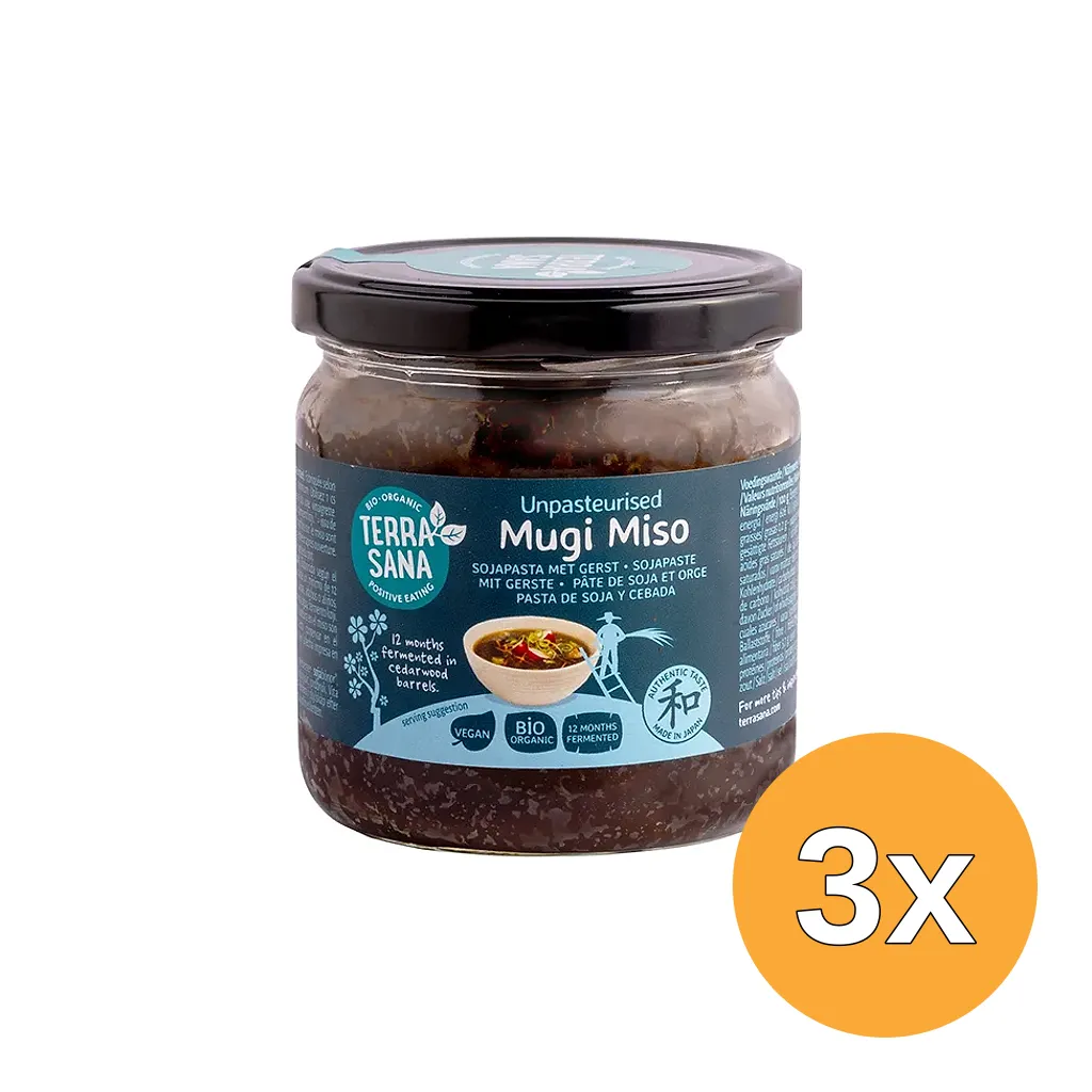 3x Terrasana Mugi Miso Ongepasteuriseerd Glas Bio (350 gr)