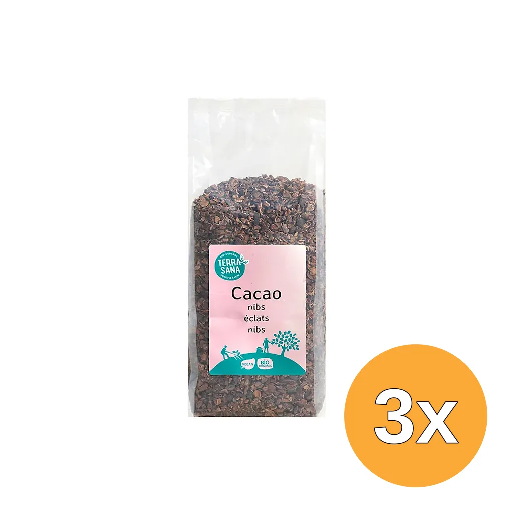 3x Terrasana Raw Cacao Nibs Bio (500 gr)