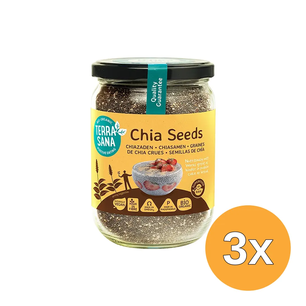 3x Terrasana Raw Chia Zaad In Glas Bio (330 gr)
