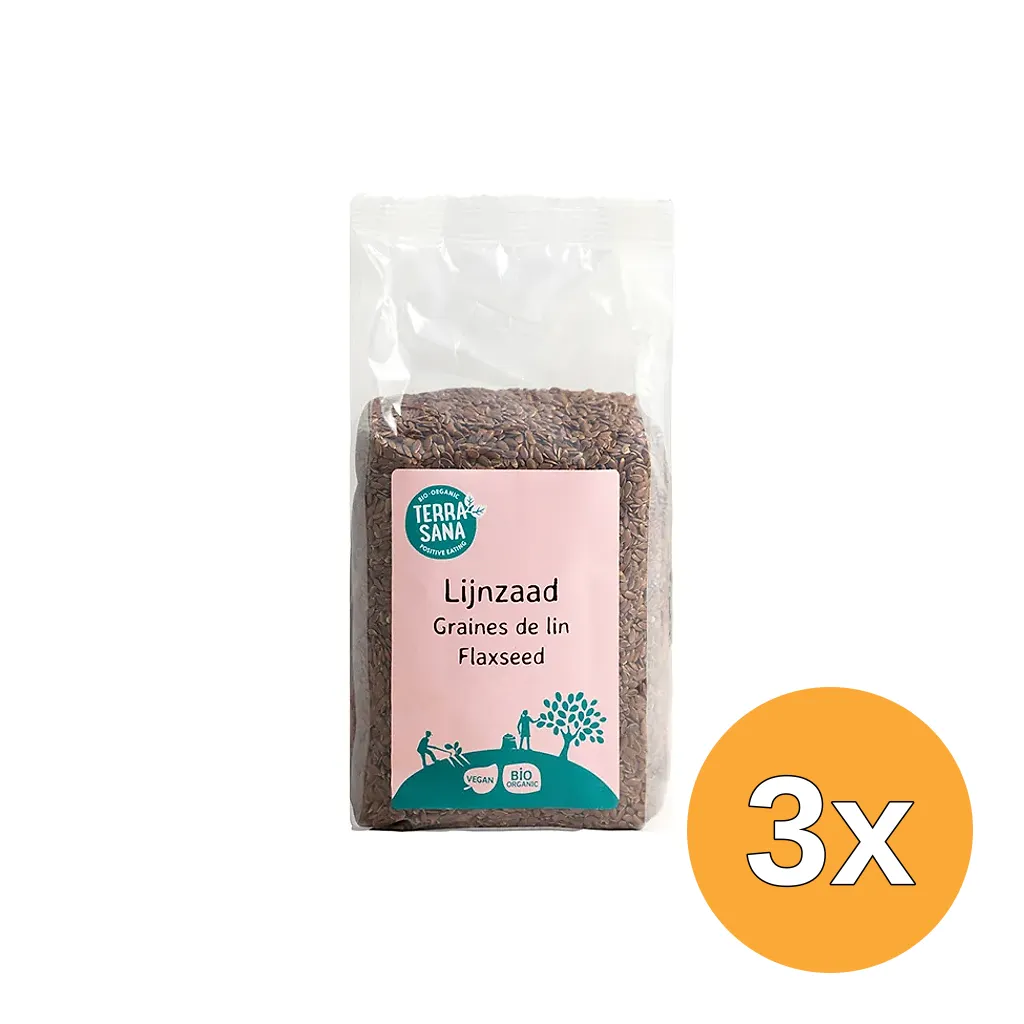 3x Terrasana Raw Lijnzaad Heel Bio (500 gr)