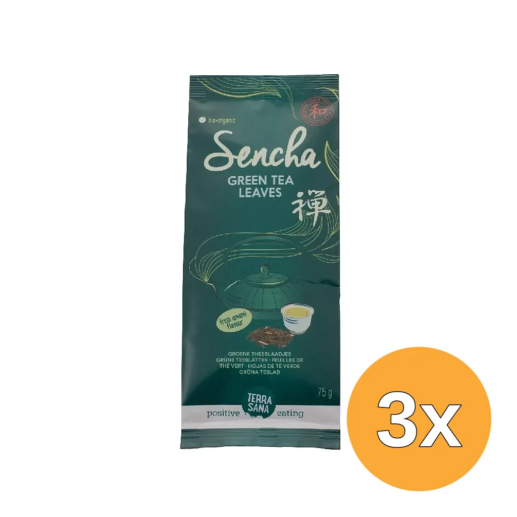 3x Terrasana Senchagroene Thee Bio (75 gr)