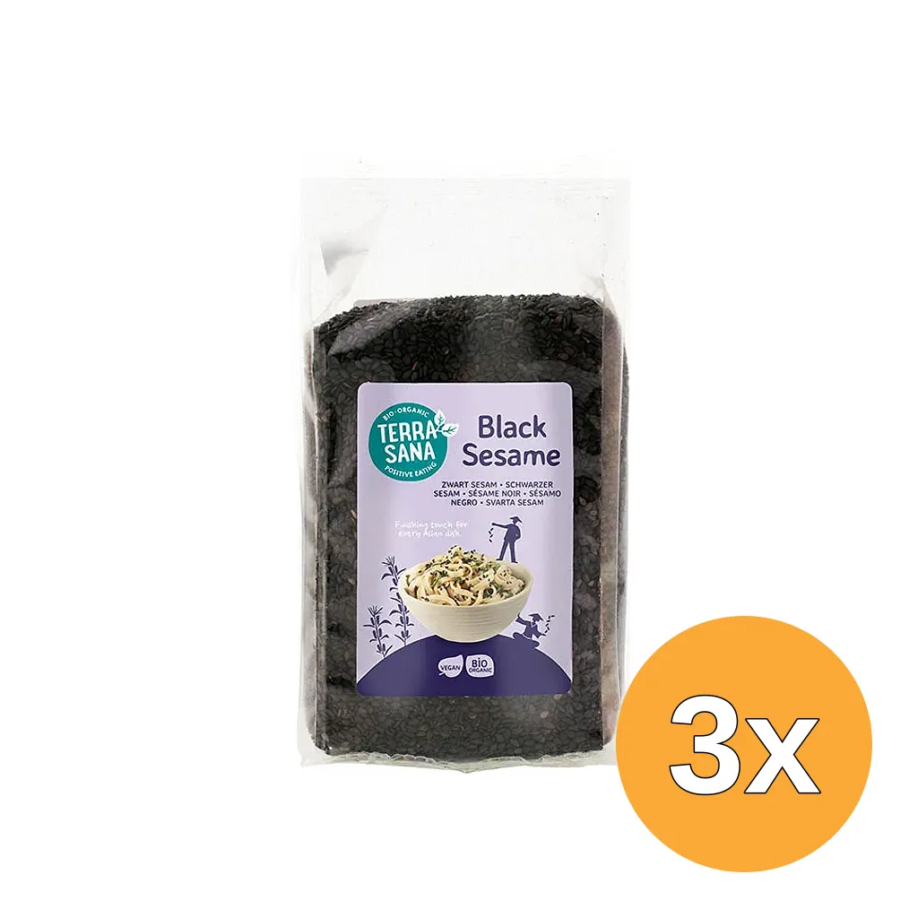 3x Terrasana Sesamzaad Zwart Ongepeld Bio (175 gr)