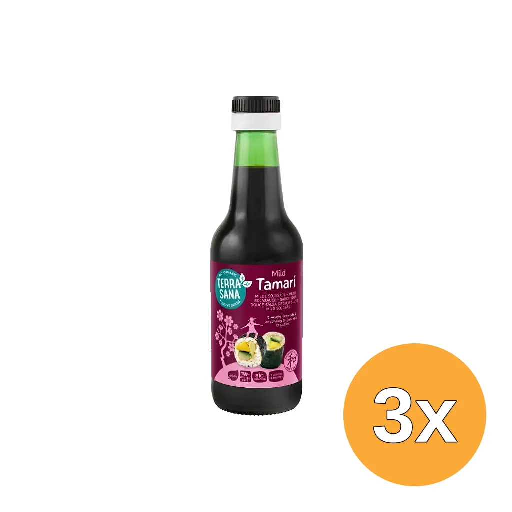 3x Terrasana Sojasaus Glutenvrij Bio (250 ml)