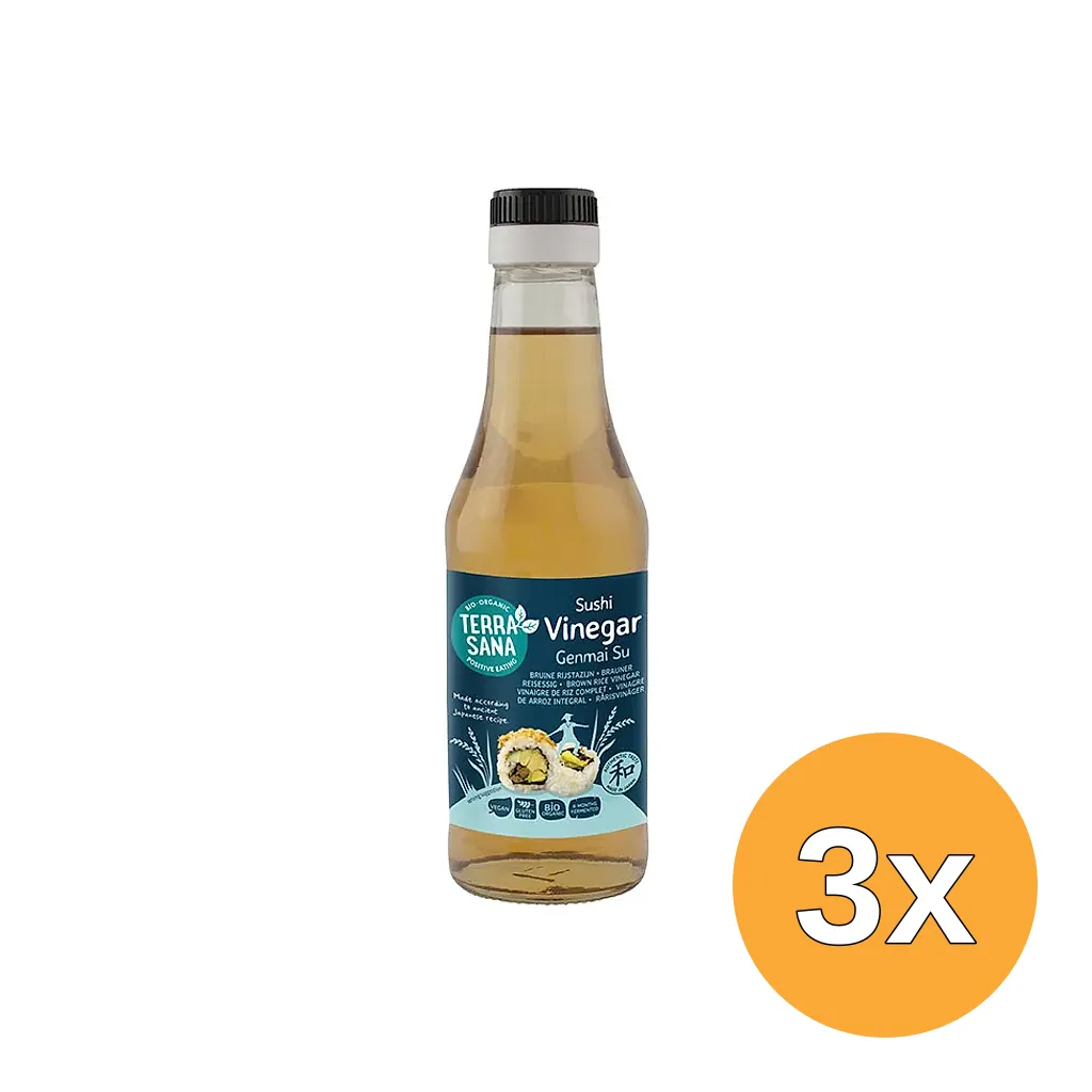 3x Terrasana Sushi Azijn Ongezoet Bio (250 ml)