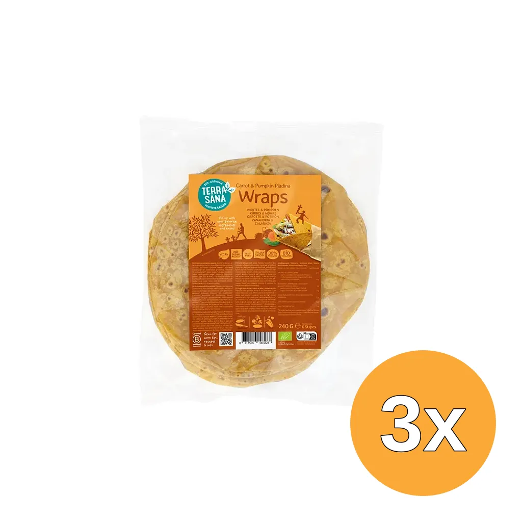 3x Terrasanagroentewrap Wortel/Pompoen (240 gr)