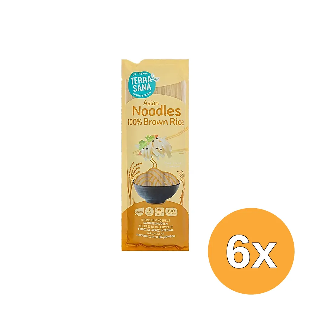 6x TerraSana Noedels bruine rijst bio (250 gr)