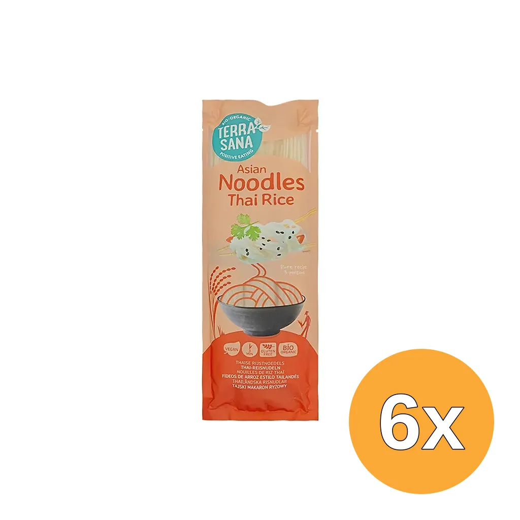 6x TerraSana Noodles Thaise rijst bio (250 gr)