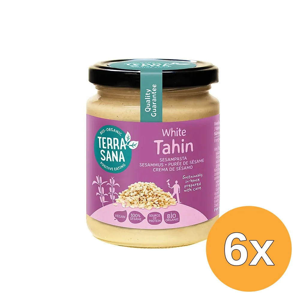 6x TerraSana Tahin Sesampasta wit bio (250 gr)
