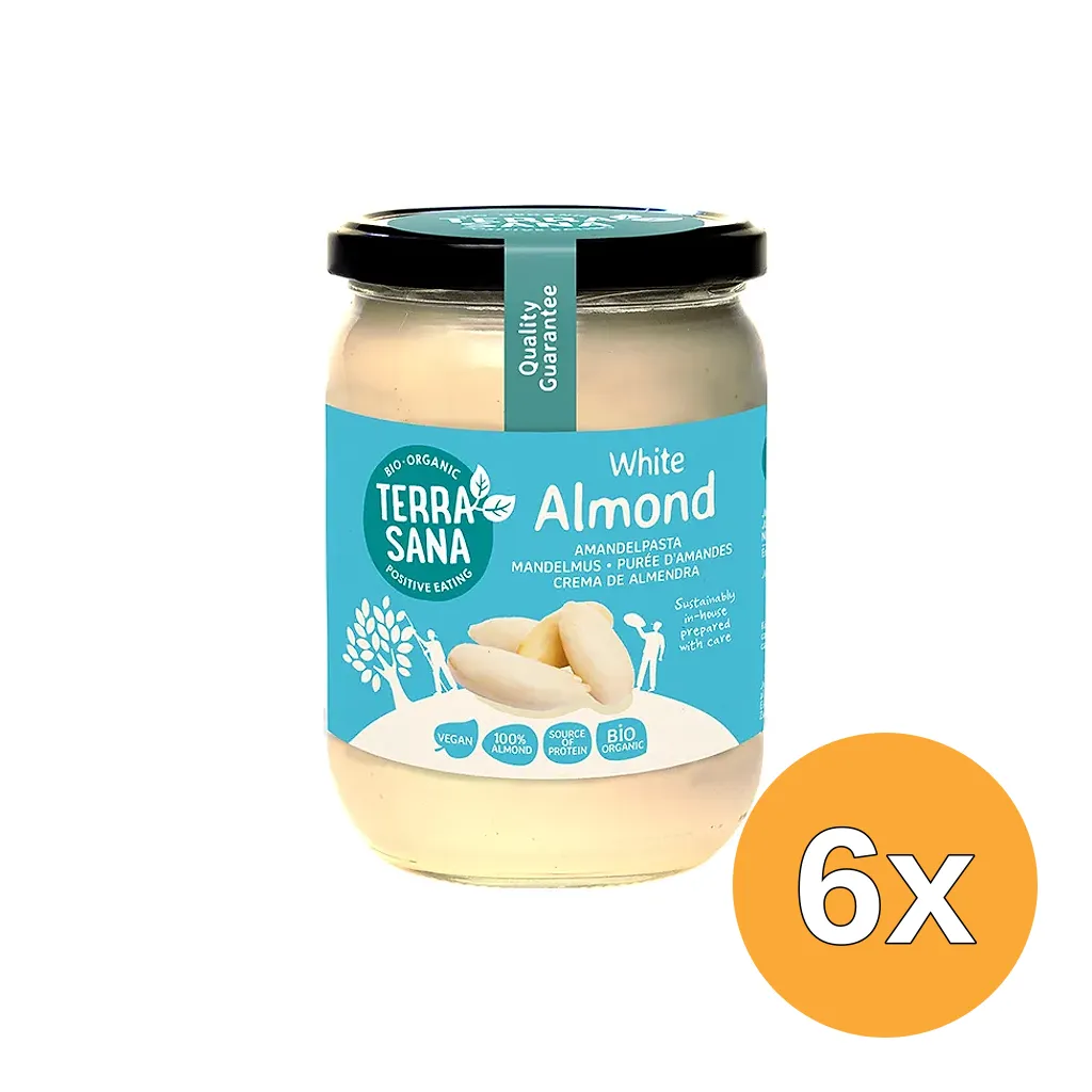 6x TerraSana Witte amandelpasta bio (500 gr)