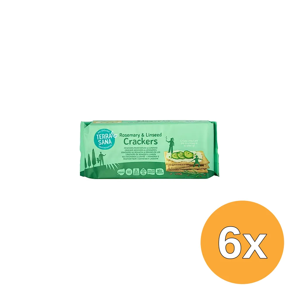 6x Terrasana Crackers Sesam & Rozemarijn (250 gr)