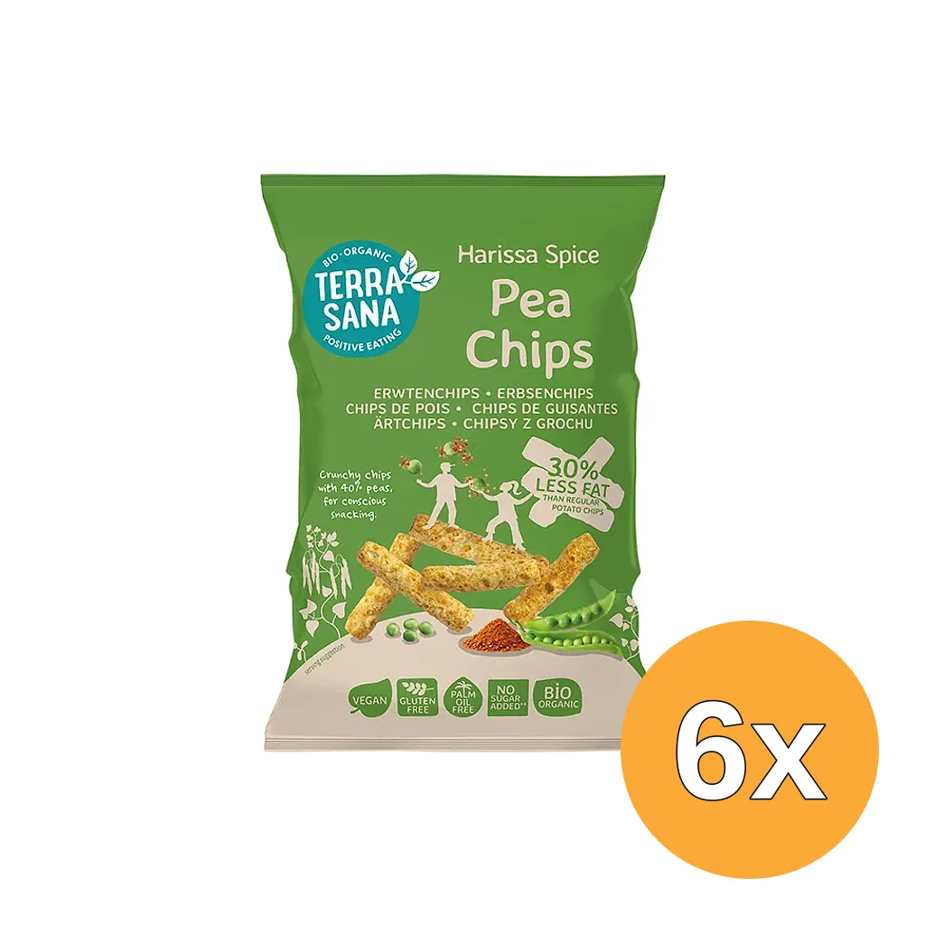6x Terrasana Erwtenchips Harissa Kruiden (75 gr)