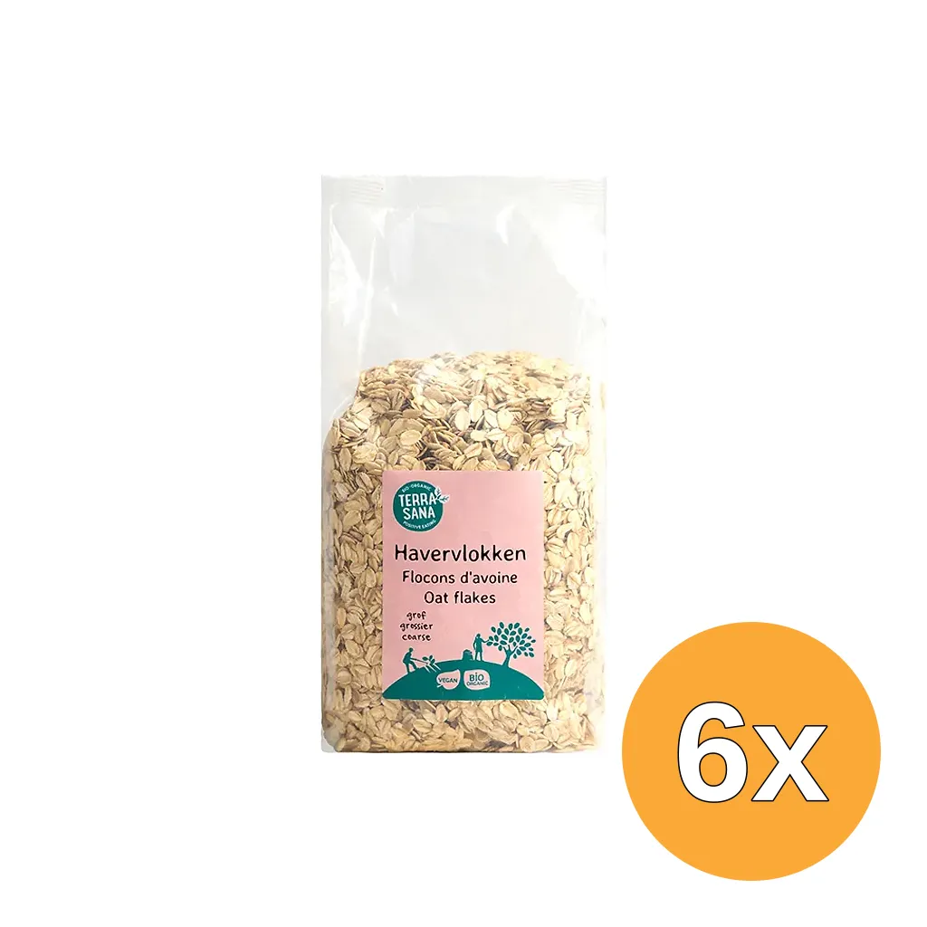 6x Terrasana Havervlokkengrof Bio (750 gr)
